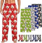 Custom Couple Pajama Pants Sock with Funny Face, Personalized PJ Anniversary Birthday Women Men Pants