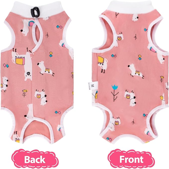 Coppthinktu 2 PCS Cat Recovery Suit Female Cat Onesie for Cats After Surgery Spay Abdominal Wounds, Kitten Recovery Suit Female Breathable E-Collar Alternative Kitten Onesie Anti Licking Large