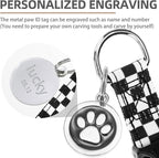 PUPTECK No Pull Dog Harness Soft Adjustable Basic Nylon Step in Puppy Vest Outdoor Walking with ID Tag, Checkered Black&White, M
