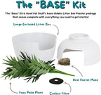 Good Pet Stuff Hidden Litter Box Planter, Decorative Cat Litter Enclosure with Carbon Filter, Artificial Plant, Easy Clean, Indoor Design, Original Round Style, Base Kit, White Birch