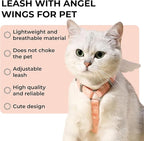 Angel Wings Pet Harness and Leash Set for Dogs & Cats, Adjustable I-Shaped Chest Strap, Padded Anti-Break Rope