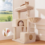 Gardner Pet 41" Tall Cat Tree for Large Cats, Heavy Duty Cat Trees Tower with 3.2in Posts & Washable Top Perches & Replaceable Natural Sisal