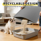 Cat Litter Mat, 30"X24" Large Double Layer Litter Trapping Mat, Waterproof/UrineProof, Easy to Clean Kitty Litter Mats for Floor, Scatter Control(Grey-2Pack)