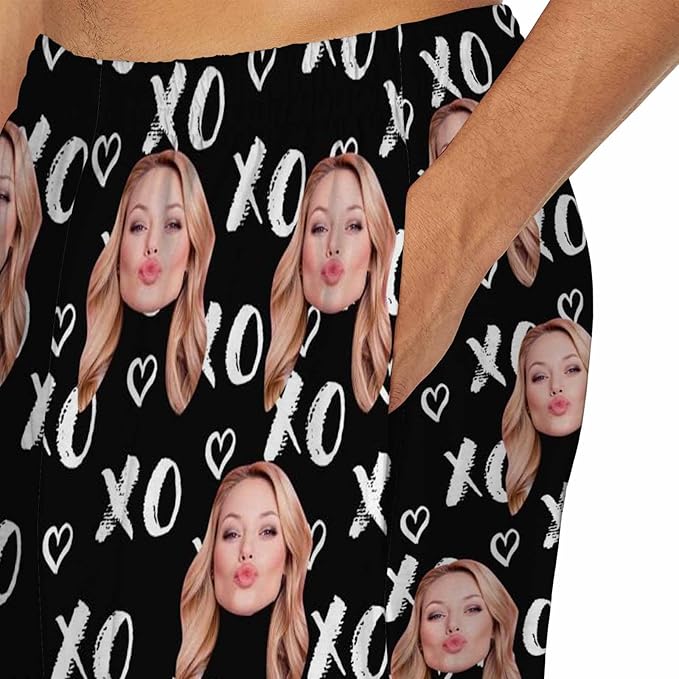 MyPupSocks Custom Pajama Pants for Pet Lover, Personalized Photo Face Printed Pajama Bottoms Sleepwear with Pockets