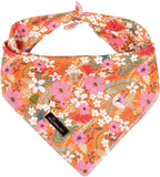 ARING PET Floral Dog Bandanas, Flower Leaf Triangle Scarf for Small Medium Large Boy Girl Dogs-Size L