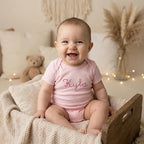 COUPLEHOODIES Personalized Baby Onesie Bodysuit – Custom Embroidery Gift for Pregnancy Reveal Baby Shower or First Grandchild
