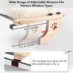AMOSIJOY Cat Sill Window Perch Sturdy Hammock Window Seat with Cushion Cover, Wood & Metal Frame for Large Cats, Easy to Adjust Cat Bed for Windowsill, Bedside, Drawer and Cabinet (XL)