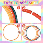 Sratte 8 Pcs Color Hoop Detachable Adjustable Exercise Ring Plastic Hoop for Gymnastics Dog Agility Equipment Party Decor, 4 Colors