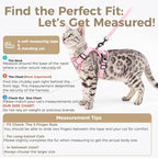Cat Harness and Leash Set Escape Proof Tactical Extra Large Kitten Harness Emotional Support Cat Vest, Pink, XL