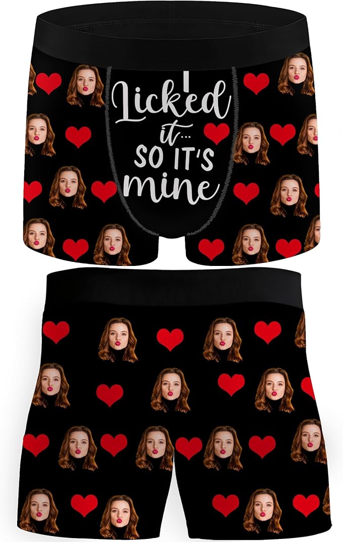 M YESCUSTOM Custom Faces Funny Short Briefs Gift for Husband Underwear