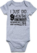 UNIFACO Unisex Baby Funny Saying Outfit Short and Long Sleeve Bodysuits Romper 0-18M