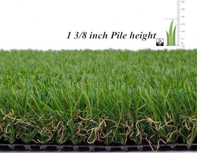 ALTRUISTIC Artificial Grass 6FTX12FT(72 Square Feet), Realistic Fake Grass Deluxe Turf Synthetic Thick Lawn Pet Turf, 1 3/8” Height, Outdoor Decor, Customized