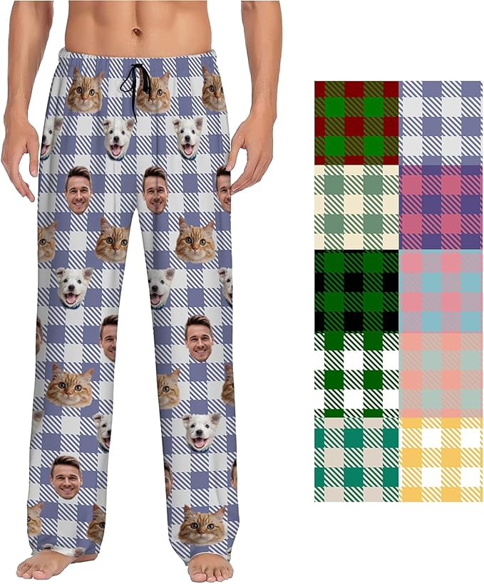 Custom Pajamas Pants With Photo Face Custom PJ Pants Personalized Gifts For Women Men Pet Dog Cat Christmas Valentines
