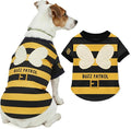 Parisian Pet Dog Buzz Patrol Bee Shirt - Embroidered Pet Vest - 100% Cotton & Polyester Doggy - Shirt - Lightweight Pet Clothes - Sleeved Puppy Costume - Funny Shirts for Large Dogs - 2XL