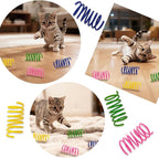 Cat Spring Toys 90 Pack, Interactive Toys for Kittens to Swat, Bite & Hunt, Colorful Durable Plastic Spiral Springs for Indoor Cats