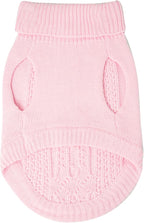 Stretchy Cat Sweater - 17 Colors & 6 Sizes | Snug Winter-Ready Knit for Boy/Girl Cats & Kittens(Light Pink, Large)