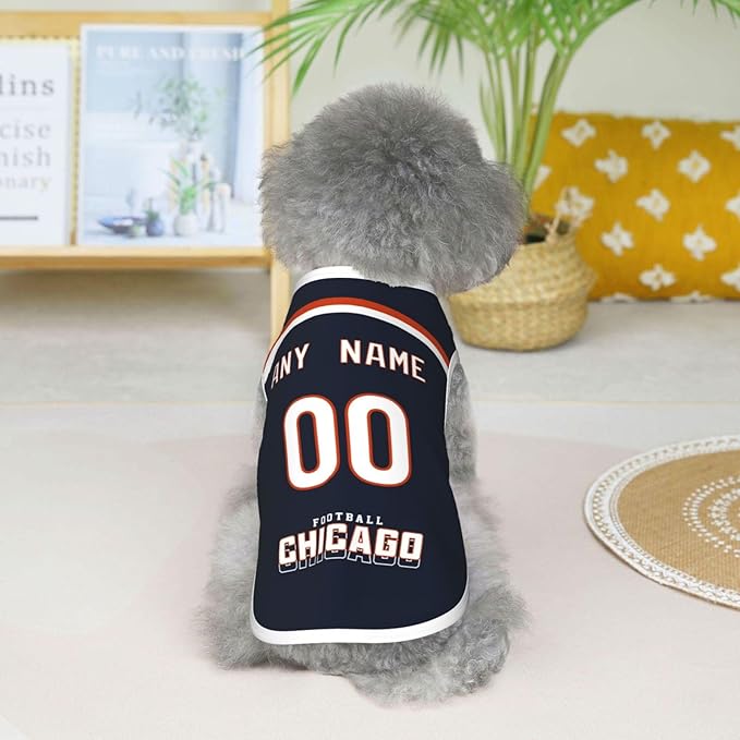 Chicago Custom Pet Jersey Dog Clothes Jersey Various Sizes Customized Any Name & Number for Small & Middle and Big Dogs