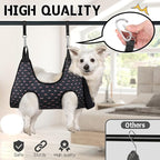 Supet Dog Grooming Hammock Harness for Dogs Cats, Relaxation Pet Nail Clipper Hammock, Restraint Dog & Large Animal Leashes Sling for Groomingk for Nail Trimming (Black Currant, L)