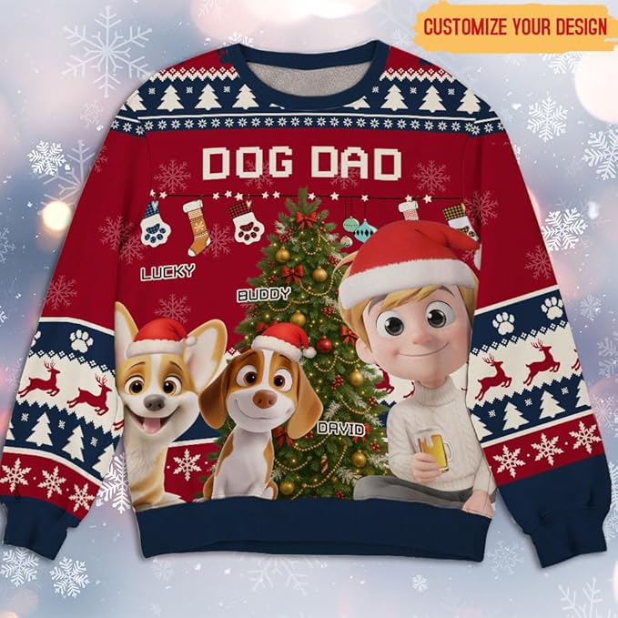 Wrappiness A Girl And Her Dog Christmas Sweatshirt - Cozy Unisex Fit Custom Shirt - Cute for Women Pet Lovers