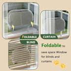 Cat Window Perch with 6 Strong Suction Cups,Mats That can be Switched Between Winter and Summer, Foldable Cordless Cat Beds Can Bear 50LBS Weight (White)