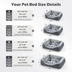 SIWA MARY Dog Beds for Small Medium Large Dogs & Cats. Washable Pet Bed, Orthopedic Dog Sofa Bed, Soft Calming Sleeping Warming Puppy Bed (Star-Grey, Large-(30’’x 24’’x 9’’))