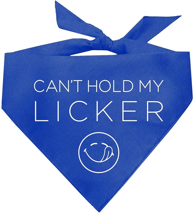 Can’t Hold My Licker Funny Drooler Dog Bandana (Royal, OS 1118)
