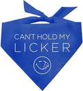 Can’t Hold My Licker Funny Drooler Dog Bandana (Royal, XS 1118)