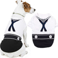 Parisian Pet Sailor Dog Costume - 100% Cotton Dog Clothes for Large Dogs Boys - Lightweight, Breathable Puppy Outfits - Funny French Bulldog Clothes - Cute Navy Pet Shirt - Stretchy T Shirt for Dogs