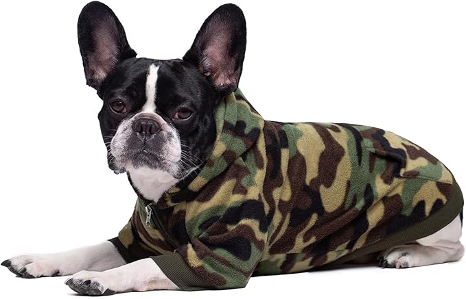 Camo French Bulldog Clothes Dog Hoodie Sweatshirts with Pockets for Small Dogs Puppy Chihuahua Coat Clothing Pet Cat Hoodie Fleece Dog Sweaters Costume