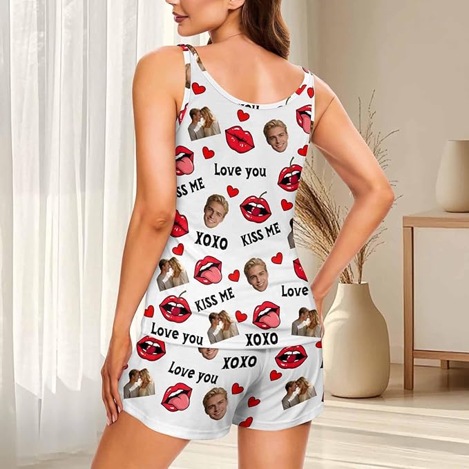 Artsadd Custom Pajamas for Women Men Family, Personalized Face Pjs Pajama Pants, Funny Pet Photo Loungewear Sleepwear Jammies