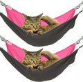 2 Pcs Small Kitty Cat Hammock for Cage,2 Pieces Reversible Cat Hanging Hammock,Cat Hammock Hanging,Washable Soft Outdoor Cat Mat,Waterproof Cooling Kittens Pad for Cats (Large, RedRed)