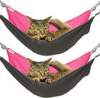 2 Pcs Small Kitty Cat Hammock for Cage,2 Pieces Reversible Cat Hanging Hammock,Cat Hammock Hanging,Washable Soft Outdoor Cat Mat,Waterproof Cooling Kittens Pad for Cats (Large, RedRed)