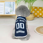 Tennessee Custom Pet Jersey Dog Clothes Jersey Various Sizes Customized Any Name & Number for Small & Middle and Big Dogs