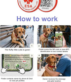 ESA Dog Tag, QR Code Dog Tag, Modifiable Free Pet Online Profile, Scannable QR Code, Scan QR Send Instant Location Alert Email, Silicone Lightweight ID Tag for Dog and Cat (Red, Regular)