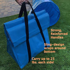Rise8 Non-constricting Saddlebags for stabilizing Dog Agility Tunnel (Blue)