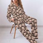 MyPupSocks Custom Face Pajamas for Women Set, Personalized Photo Long Sleepwear XS-XXL