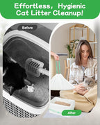 140 Count Cat Litter Box Liners Compatible with Litter Box Robot 4/3 and Automatic Litter Box, Thick 10-12 Gal Waste Drawer Liners Bags with Strong Ties, Pre-separated for Easy Use,25.2"x15.7"
