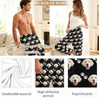 Custom Couple Pajama Pants Sock with Funny Face, Personalized PJ Anniversary Birthday Women Men Pants