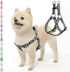 PUPTECK No Pull Dog Harness Soft Adjustable Basic Nylon Step in Puppy Vest Outdoor Walking with ID Tag, Checkered Black&White, S