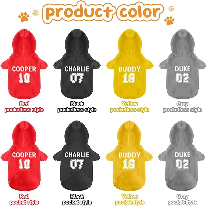 Custom Name Dog Hoodie, Personalized Pet Name Sweatshirt for Small Medium Large Dogs, Custom Dogs Winter Outfits