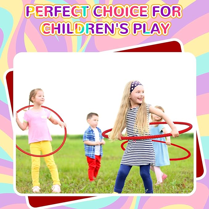 Shappy 6 Pcs Exercise Hoop Detachable Adjustable Plastic Toy Playground Toys Colored Hoop Circles for Teens Games Gymnastics Dog Agility Equipment Party Decor