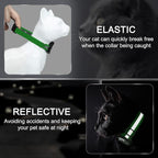 Reflective AirTag Cat Collar, Integrated Cat Tracker Collar with Air Tag Holder and Bell, Safety Elastic Band Cat GPS Collars for Girl Boy Cats, Kittens and Puppies (Emerald,XS)