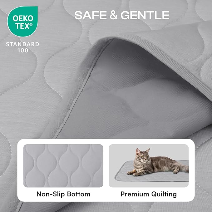 Luciphia Waterproof Cooling Blanket for Dogs Couch Cover Q-MAX>0.5, Leakproof Pet Mat Non-Slip for Cat Puppy Crate Bed Protector Outdoor Throw (Cloud Grey, 60x80 inches)