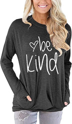 Akihoo Womens Casual Long Sleeve Tunic Tops Crew Neck Shirt Blouses