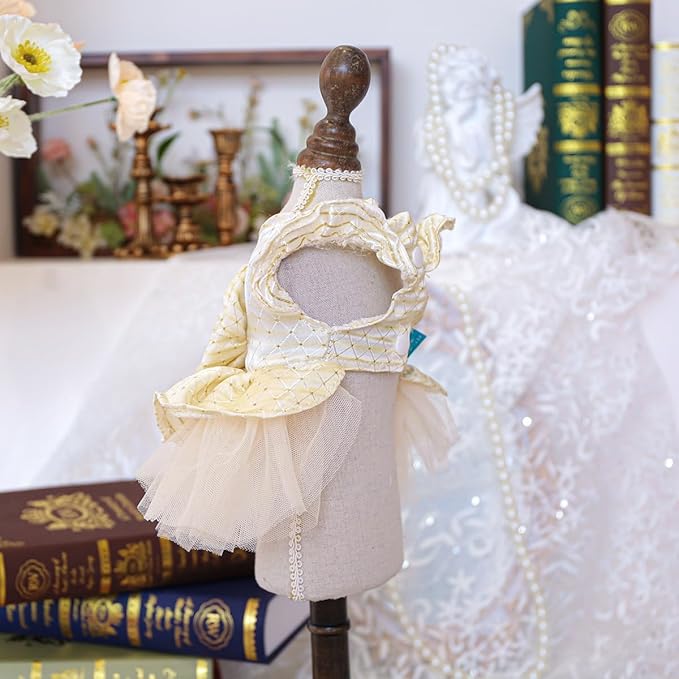 Fashion Sweet Puppy Dog Blingbling Princess Skirt Pet Dog Lace Cake Camisole Tutu Dress G-White-2 M