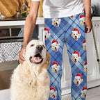 Artsadd Personalized Christmas Pajama Pants Socks for Men Custom Photo Pajama Bottoms for Men S-XXL