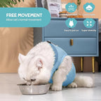 Avont Cat Recovery Suit - Kitten Onesie for Cats After Surgery, Cone of Shame Alternative Surgical Spay Suit for Female Cat, Post-Surgery or Skin Diseases Protection -Blue(L)