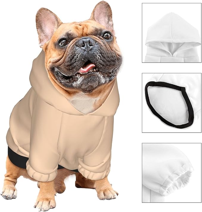 Custom Dog Hoodie Personalized Dog Sweatshirt, Dog Clothes for Small Dogs Customizable, Peach Puff, XXL, Ropa para Perros Pequeños Customized Pets Puppy Clothes, Personalized Gifts