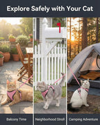 Luxelle 2 Pack Escape-Proof Cat Harness and Leash Set for Walking – Adjustable No Pull Soft Vest with Easy-Wear Buckle, Reflective Straps, Breathable Mesh – Outdoor Travel Harness for Cats & Kittens