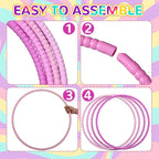 Sratte 8 Pcs Color Hoop Detachable Adjustable Exercise Ring Plastic Hoop for Gymnastics Dog Agility Equipment Party Decor, 4 Colors